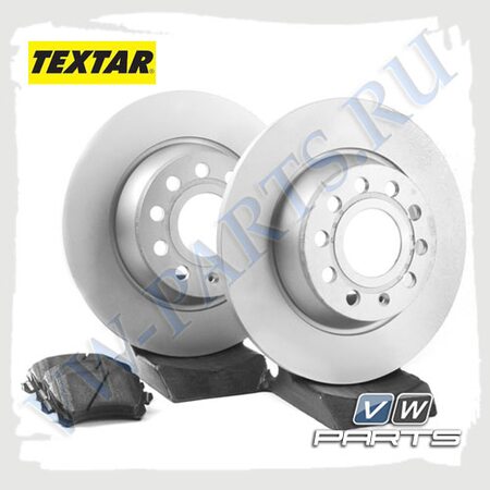 Комплект задних тормозных дисков с колодками Textar 1798010