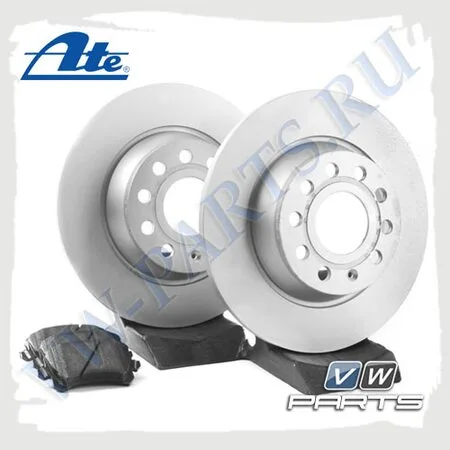 Комплект задних тормозных дисков с колодками Ate 1798012