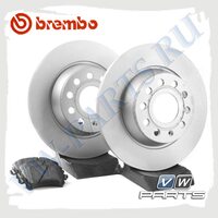 Комплект задних тормозных дисков с колодками Brembo 1798013
