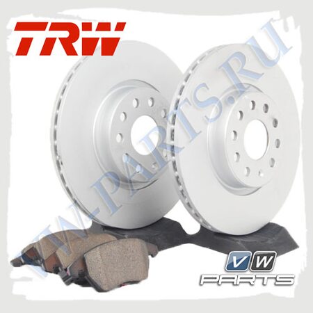 Комплект передних тормозных дисков с колодками Trw 1798016