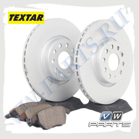 Комплект передних тормозных дисков с колодками Textar 1798017