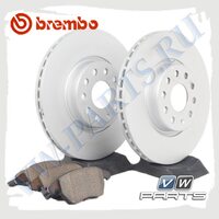 Комплект передних тормозных дисков с колодками Brembo 1798020