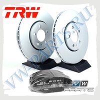Комплект передних тормозных дисков с колодками Trw 1798032