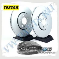 Комплект передних тормозных дисков с колодками Textar 1798033