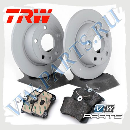 Комплект задних тормозных дисков с колодками TRW 1798046