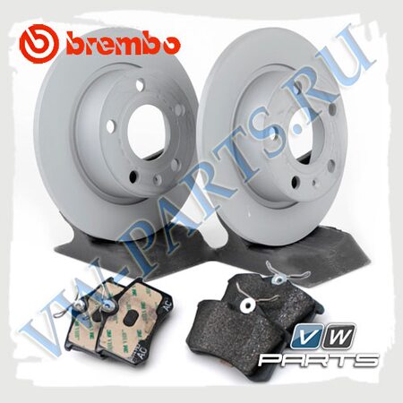 Комплект задних тормозных дисков с колодками Brembo 1798048