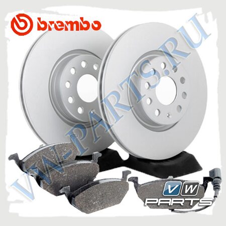 Комплект передних тормозных дисков с колодками Brembo 1798052