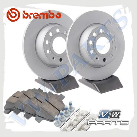 Комплект задних тормозных дисков с колодками Brembo 1798076