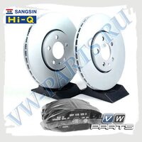 Комплект передних тормозных дисков с колодками Sangsin (Hi-Q) 1798129