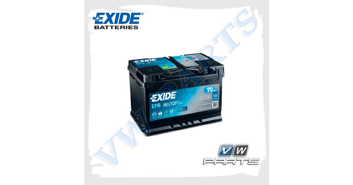 Exide, batteria Start & Stop, 70 Ah, 720 (EN) EL700