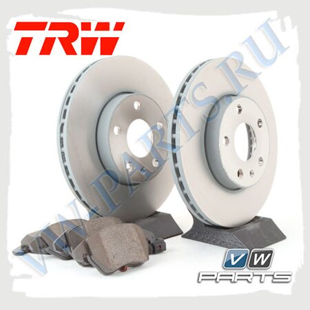Комплект передних тормозных дисков с колодками TRW 1798002